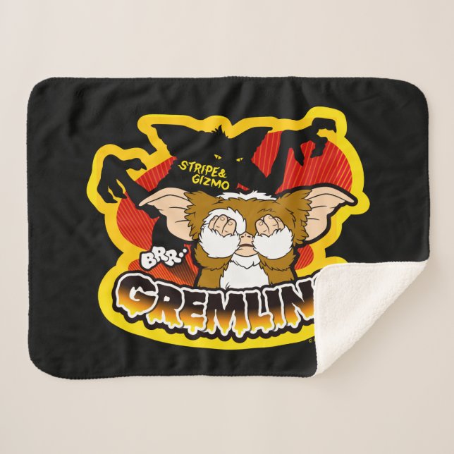 Gremlins | Stripe Scaring Gizmo Sherpa Blanket (Front (Horizontal))