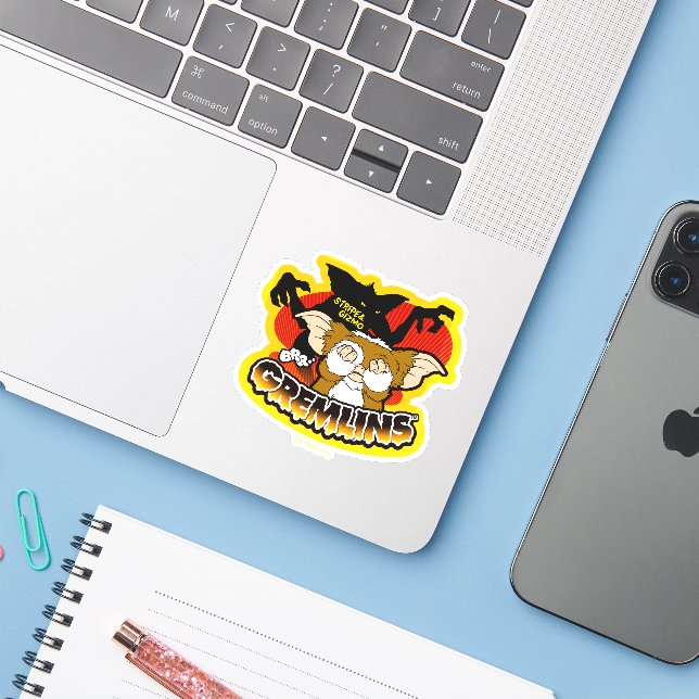 Gremlins | Stripe Scaring Gizmo Sticker (Laptop w/ iPhone)