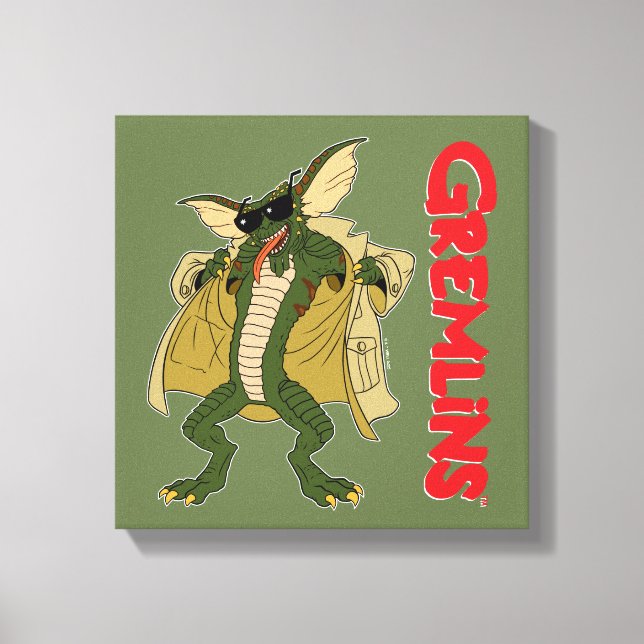 Gremlins | Stripe Trench Coat Flash Canvas Print (Front)