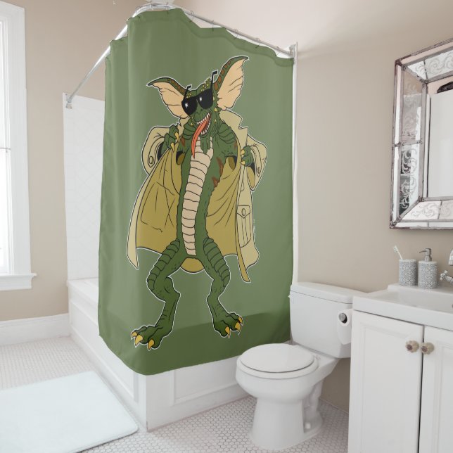 Gremlins | Stripe Trench Coat Flash Shower Curtain (In Situ)