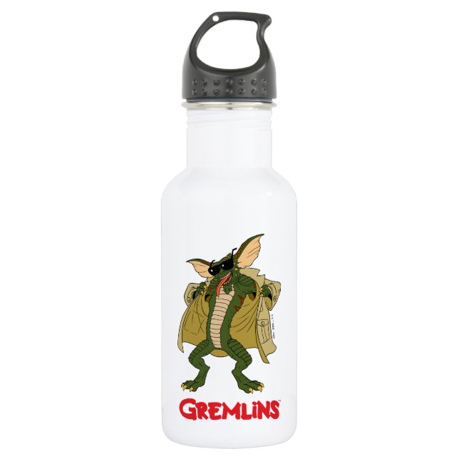 Gremlins | Stripe Trench Coat Flash Stainless Steel Water Bottle (Front)