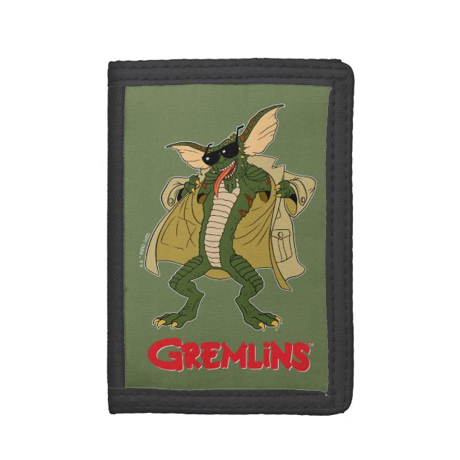 Gremlins | Stripe Trench Coat Flash Trifold Wallet (Front Vertical)