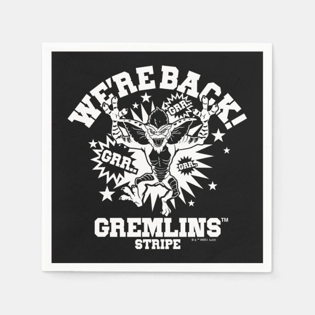 Gremlins | Stripe We're Back Napkins (Front)