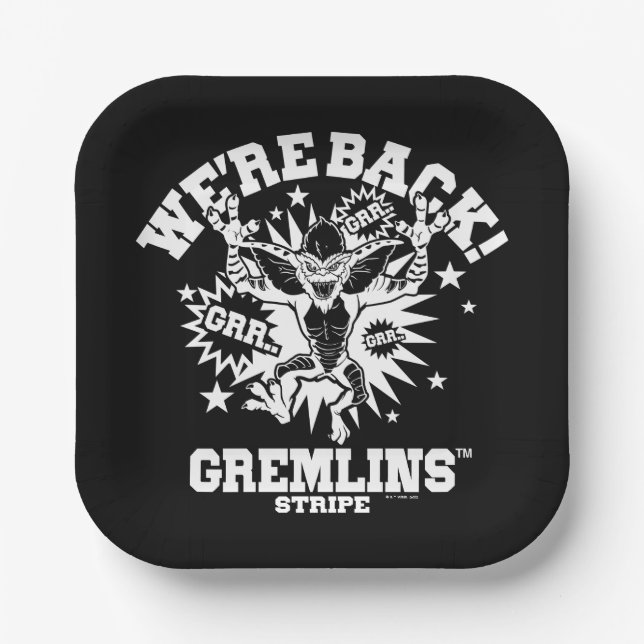Gremlins | Stripe We're Back Paper Plates (Front)