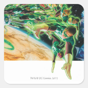 Gren Lanterns Flying in Space Square Sticker