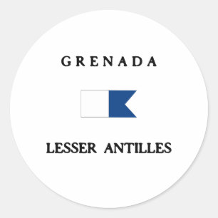 Grenada Alpha Dive Flag Classic Round Sticker