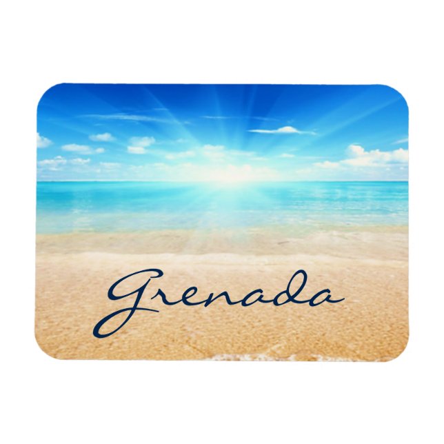 Grenada beach sunrise magnet (Horizontal)