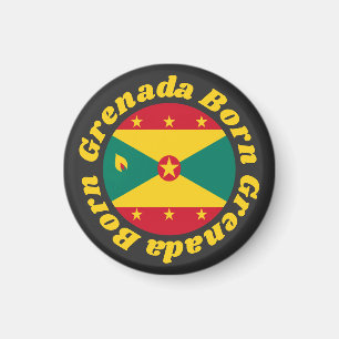 Grenada Born Flag of Grenada Yellow Typography Magnet