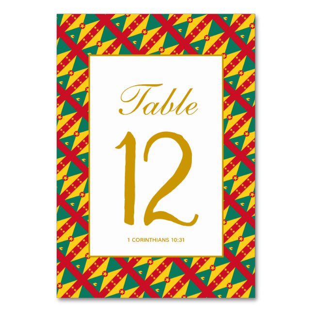GRENADA CARRIACOU Celebration Wedding Banquet Table Number (Front)