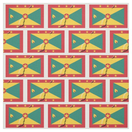 GRENADA CARRIACOU FLAG Map Outline Fabric