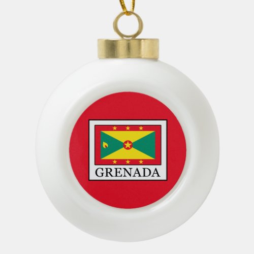 Grenada Ceramic Ball Christmas Ornament