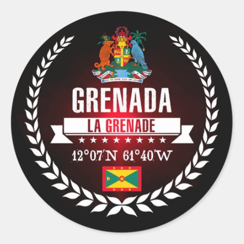 Grenada Classic Round Sticker