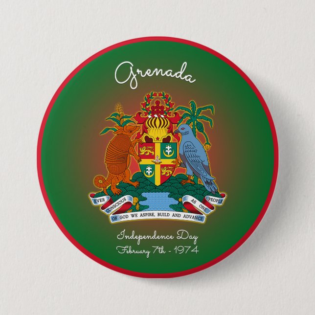 Grenada Coat of Arms Button (Front)