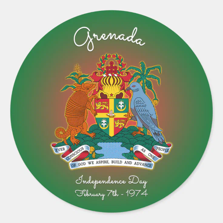 Grenada Coat of Arms Classic Round Sticker Zazzle