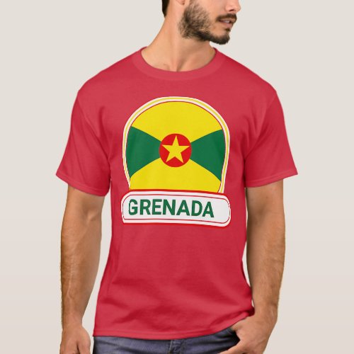 Grenada Country Badge Grenada Flag T_Shirt