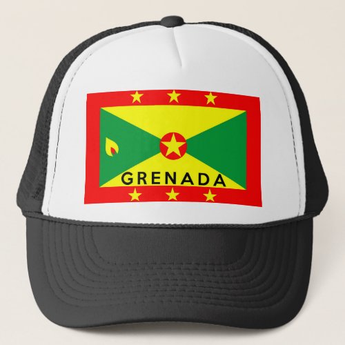 grenada country flag symbol name text trucker hat