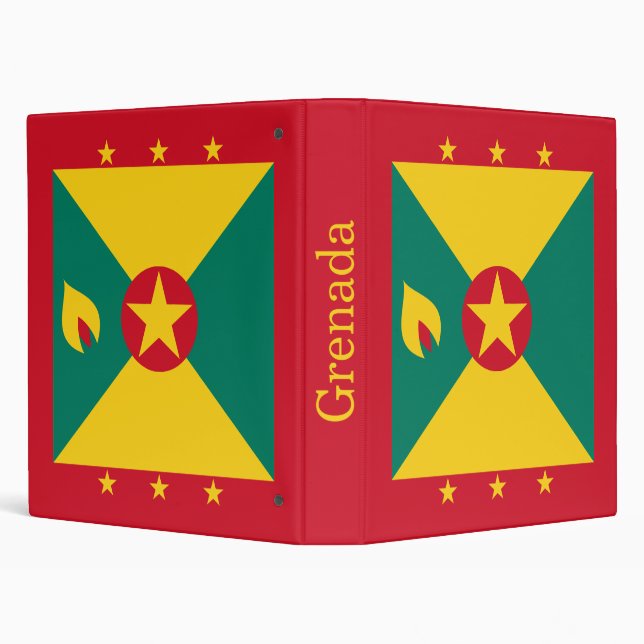 Grenada Flag 3 Ring Binder (Background)