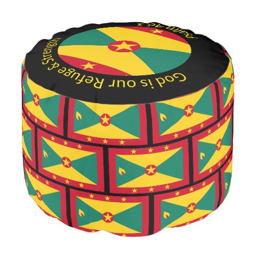 GRENADA FLAG  Add Photo  Christian Scripture Pouf