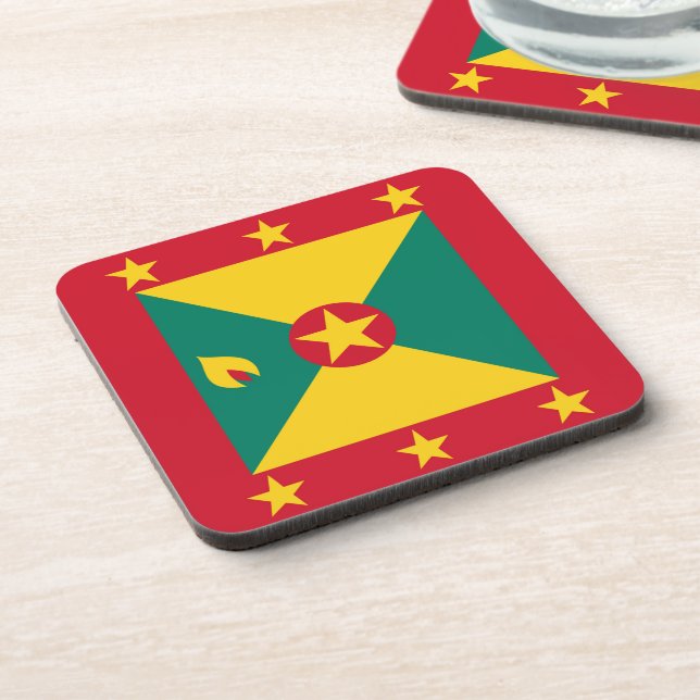 Grenada flag beverage coaster (Left Side)