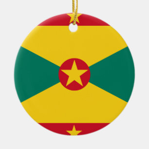 Grenada Flag Ceramic Ornament