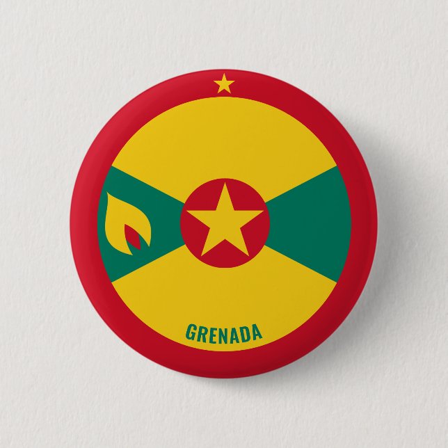 Grenada Flag Charming Patriotic Button (Front)