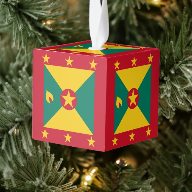Grenada flag cube ornament (Tree)