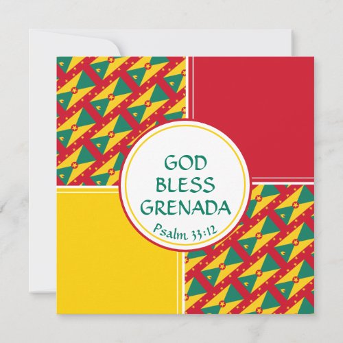 GRENADA FLAG Custom Birthday Greeting Holiday Card