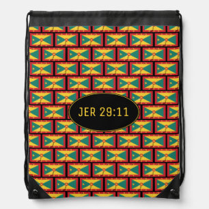 GRENADA FLAG Customizable JEREMIAH 29:11 Drawstring Bag