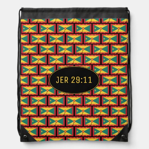 GRENADA FLAG  Customizable  JEREMIAH 2911 Drawstring Bag