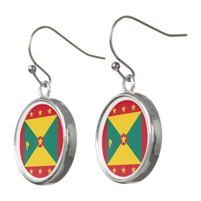 Grenada Flag Earrings (Angled)