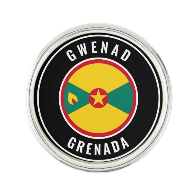 Grenada Flag Elegant Patriotic Lapel Pin (Front)