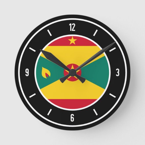 Grenada Flag Elegant Round Clock