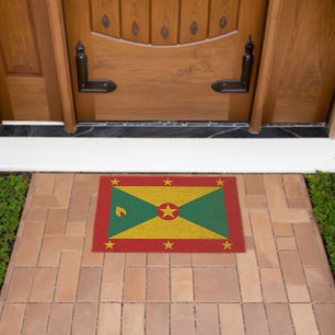 Grenada flag fiber doormat