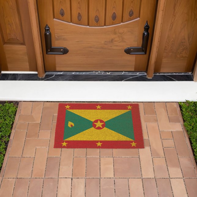 Grenada flag fiber doormat (Insitu (Outdoor))