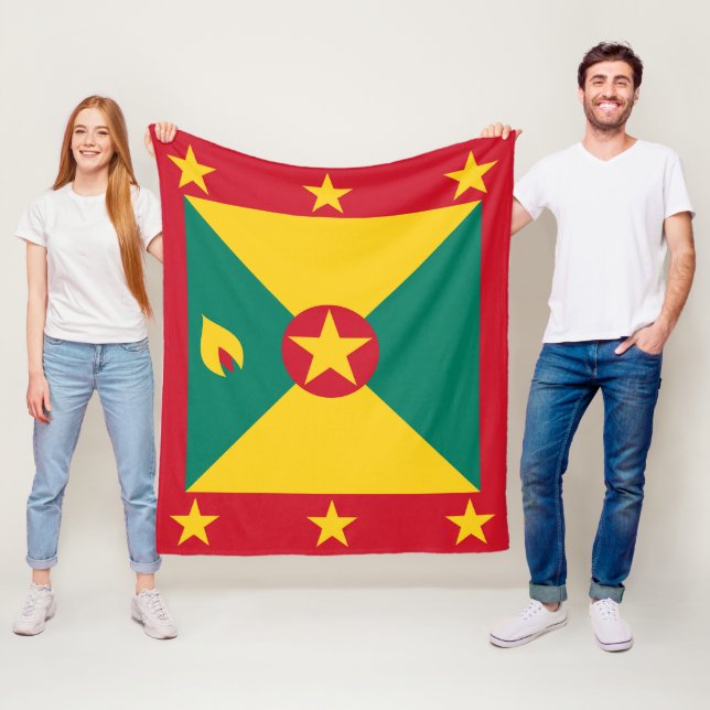 Grenada flag fleece blanket (In Situ)