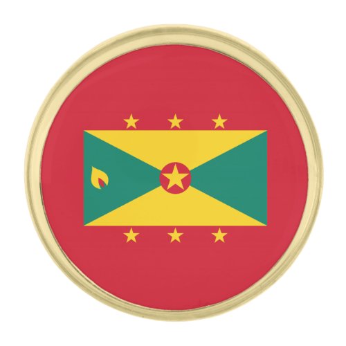 Grenada Flag Gold Finish Lapel Pin
