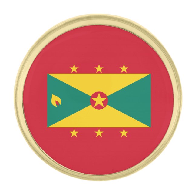 Grenada Flag Gold Finish Lapel Pin (Front)