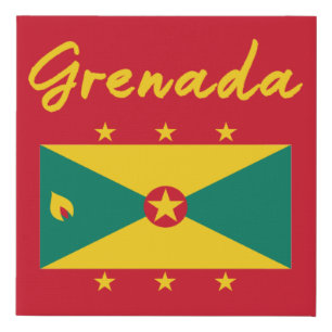 Grenada Flag Grenadian Caribbean Carnival Mas Faux Canvas Print