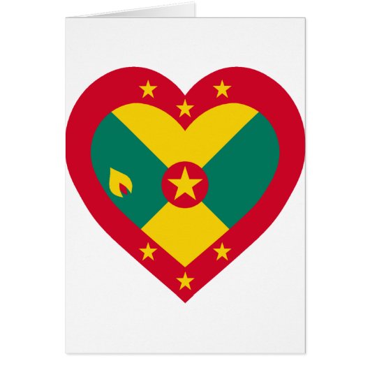 Grenada Flag Heart Cards (Front)