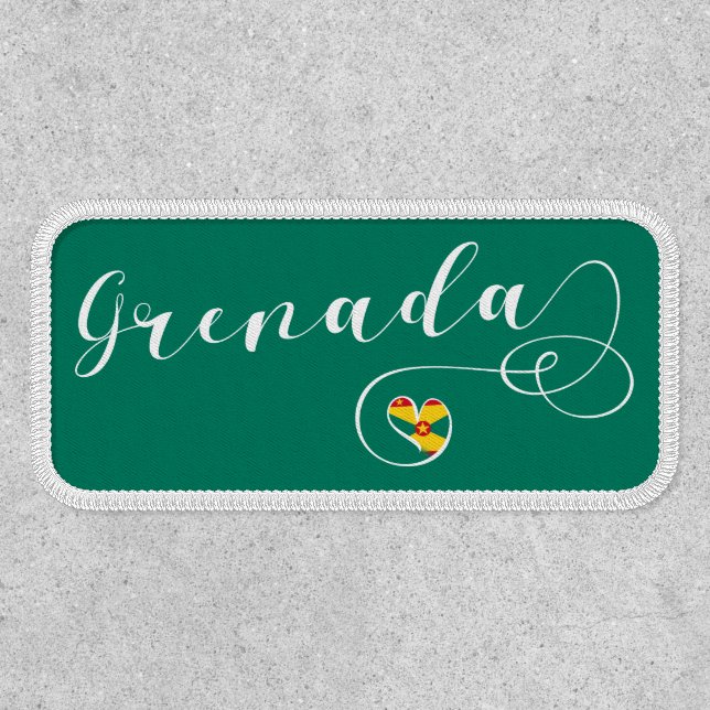 Grenada Flag Heart, Grenadian Patch (Front)