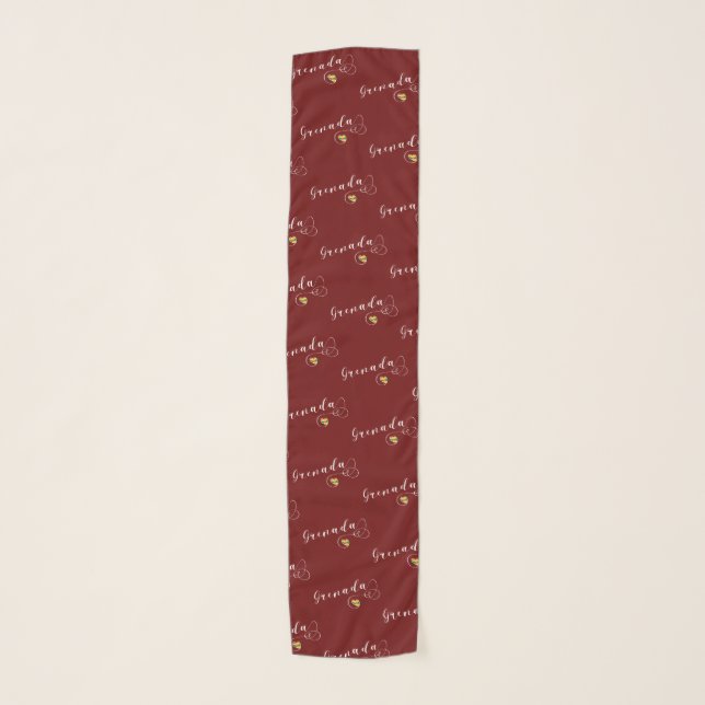 Grenada Flag Heart, Grenadian Scarf (Front)