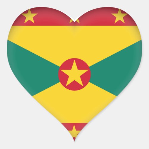 Grenada Flag Heart Sticker