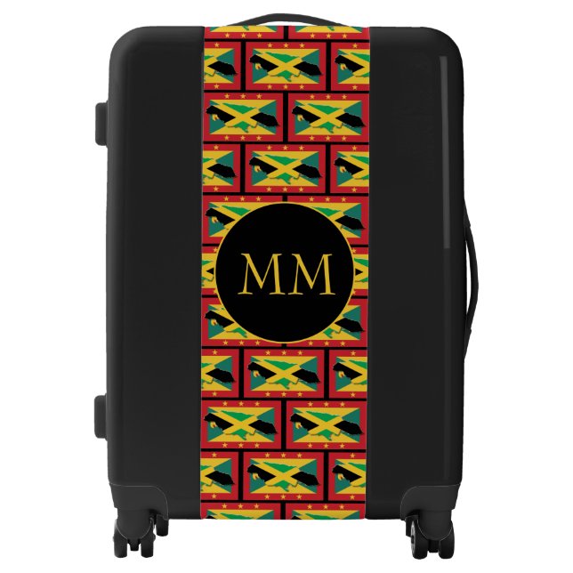 GRENADA FLAG | JAMAICA Map | Monogram Luggage (Front)