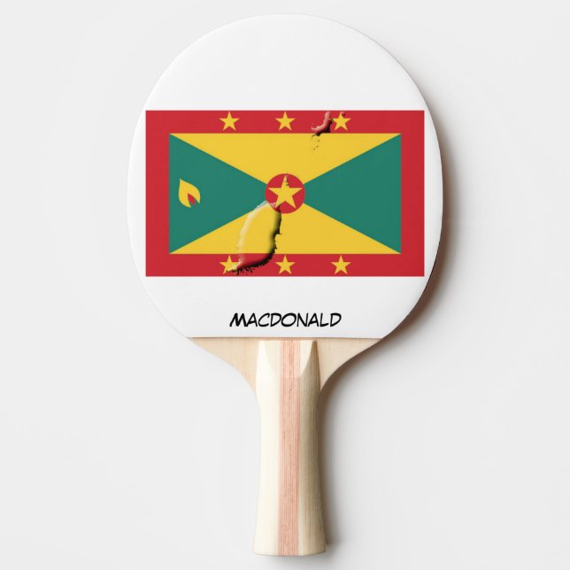 GRENADA FLAG & MAP Personalized Ping Pong Paddle (Front)