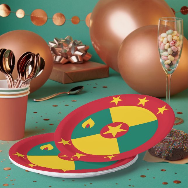 Grenada flag paper plates (Multi)