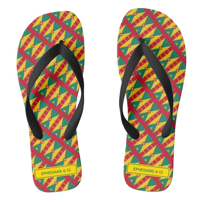 GRENADA FLAG Patriotic Custom Scripture Carnival Flip Flops (Footbed)
