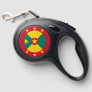 Grenada flag retractable pet leash