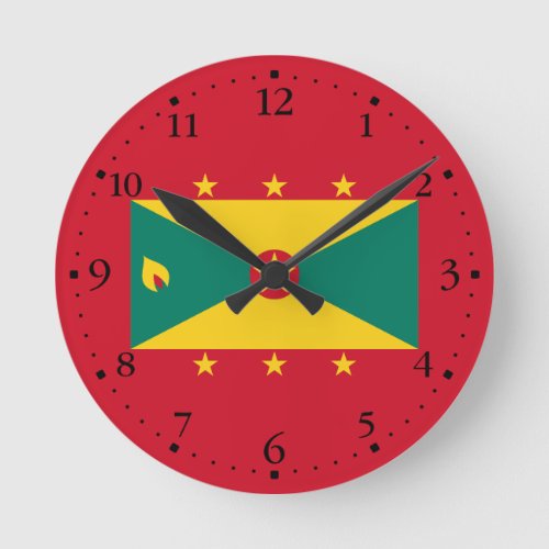 Grenada Flag Round Clock