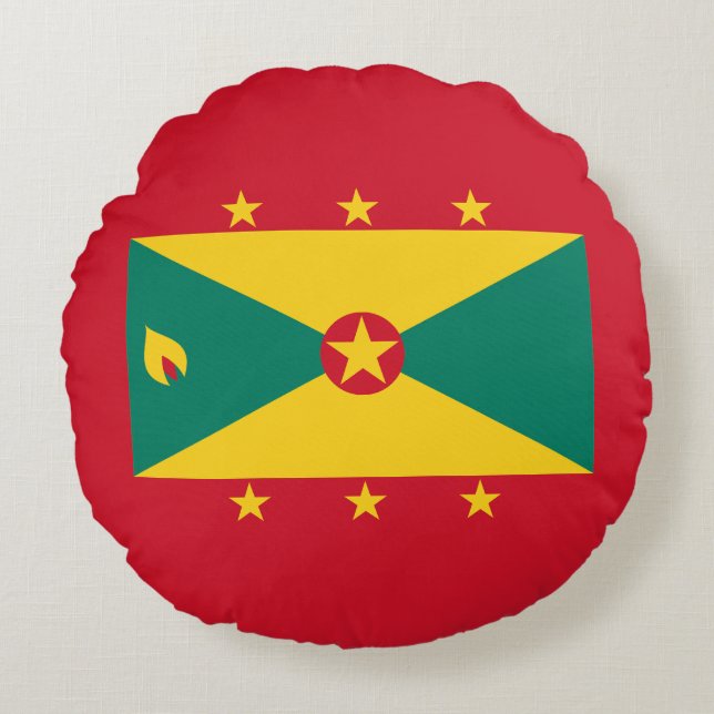 Grenada Flag Round Pillow (Front)
