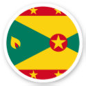 Grenada Flag Round Sticker
